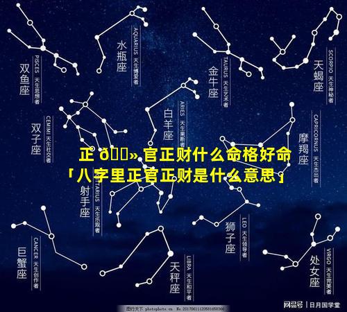 正 🌻 官正财什么命格好命「八字里正官正财是什么意思」